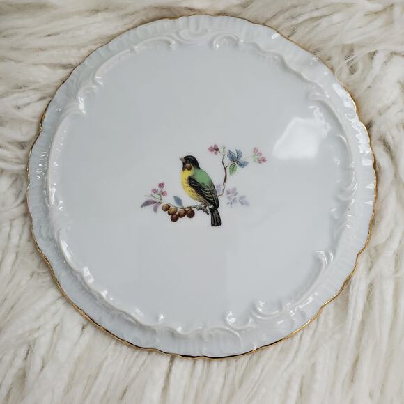 Bird Motif Gold Trimmed Serving Plate Set - Picture 2 of 10